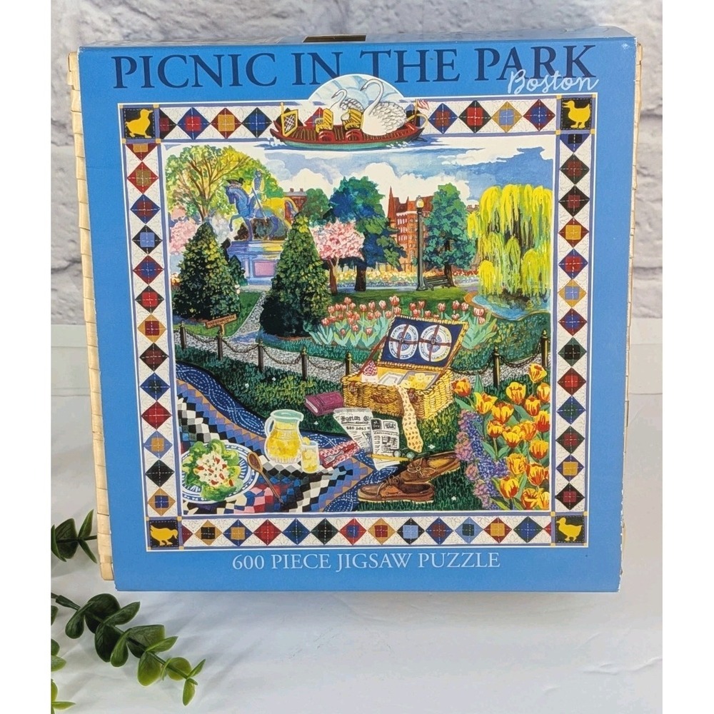 RARE😍Vntg 2003 Picnic In the Park BOSTON Cynthia Fitting 600p‎ Ceaco Puzzle